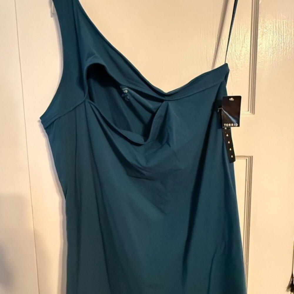 Torrid One Shoulder Teal Tank